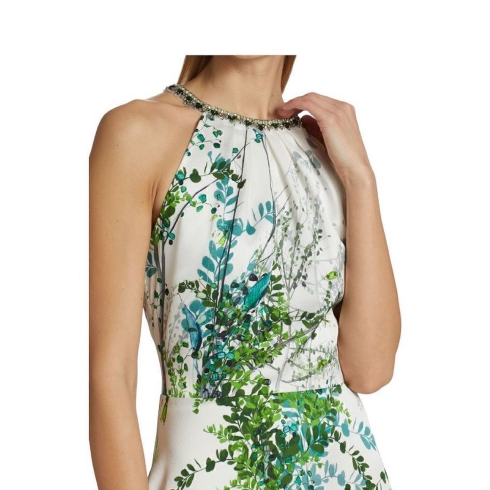 TERI JON by Rickie Freeman Embellished Halter Midi Dress Size 6 - Picture 4 of 9